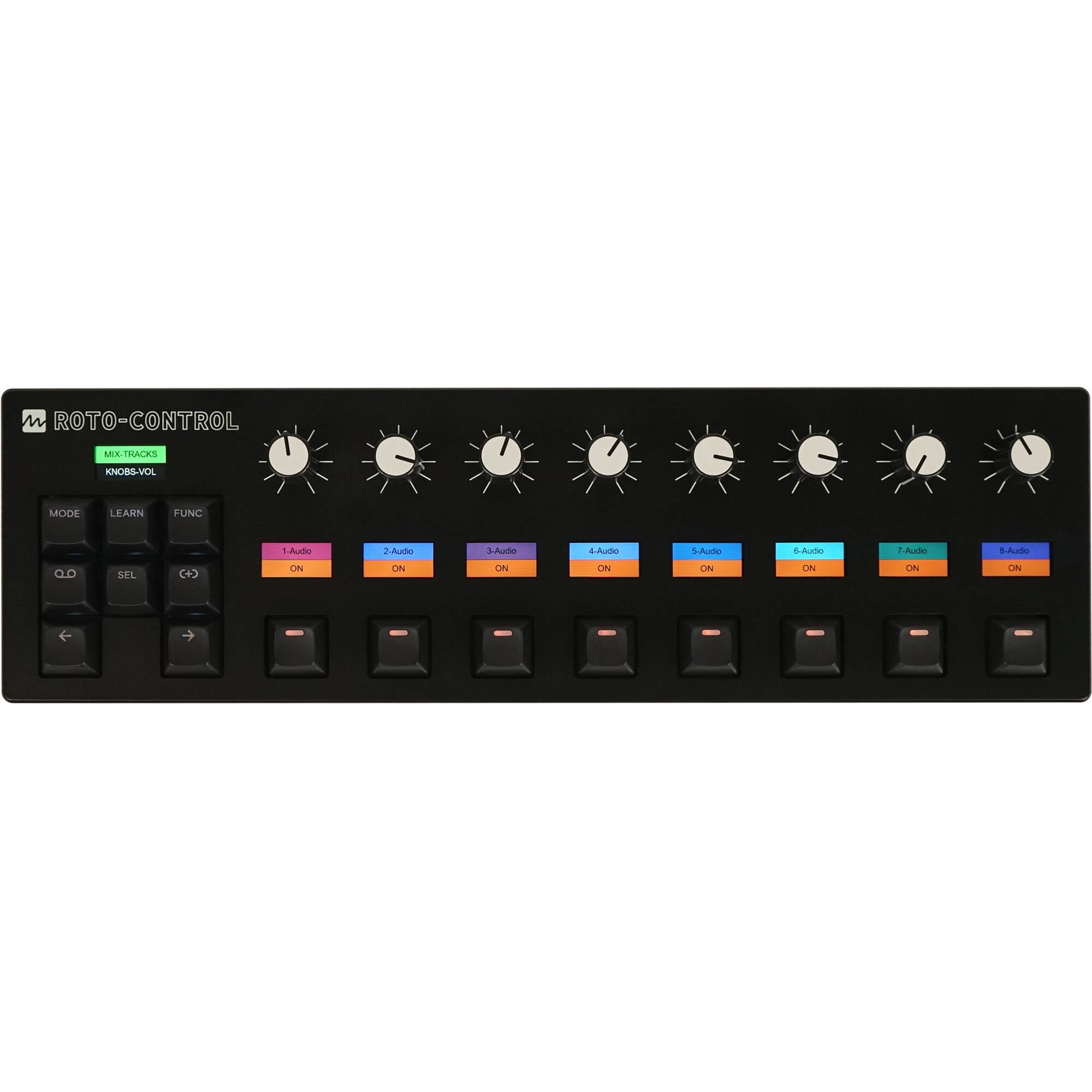 Melbourne Instruments Roto-Control MIDI controller with rotary knobs and buttons, designed for music production and live performance.