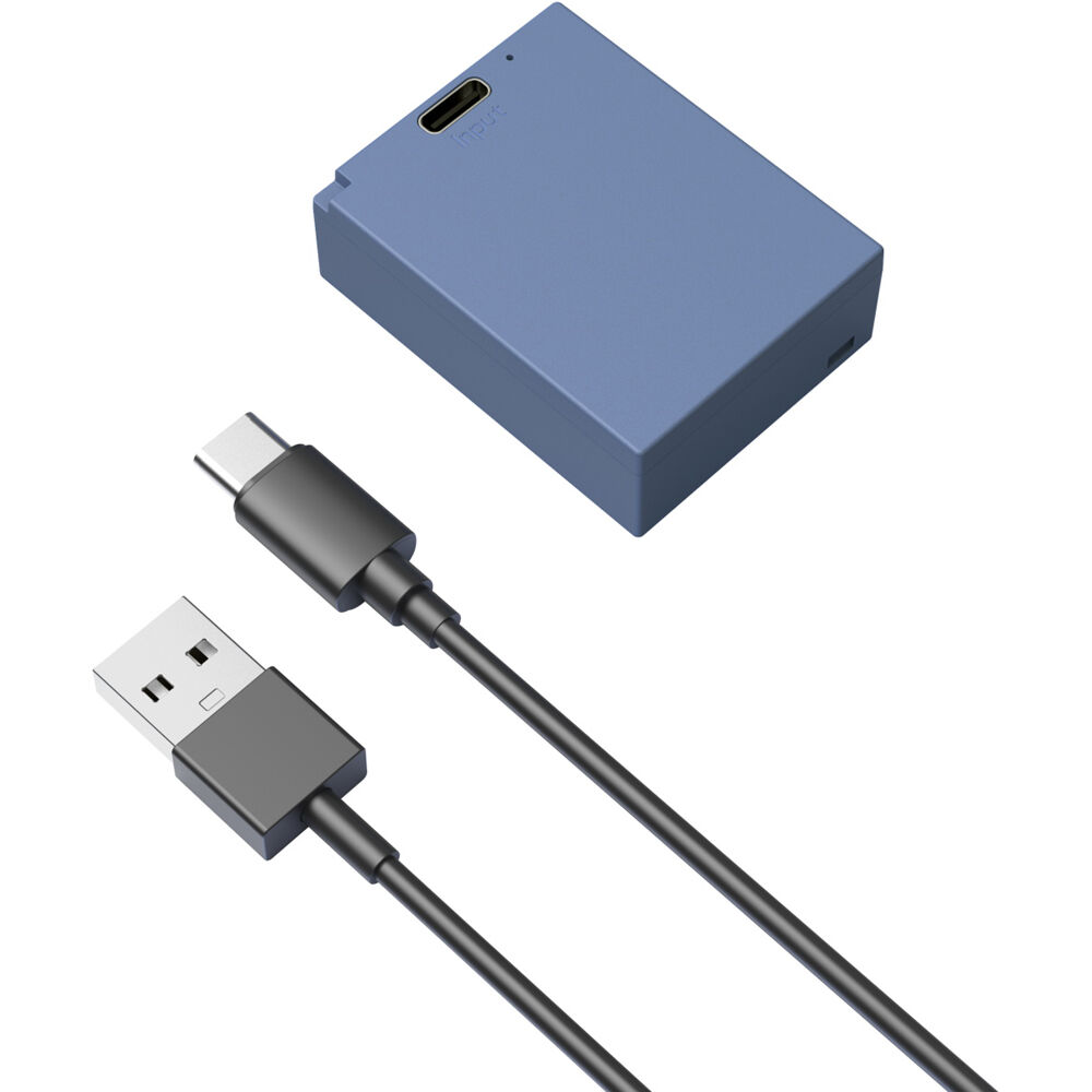 SmallRig NP-W126S USB-C rechargeable camera battery in blue, designed for compatible camera models, with a compact, portable form.