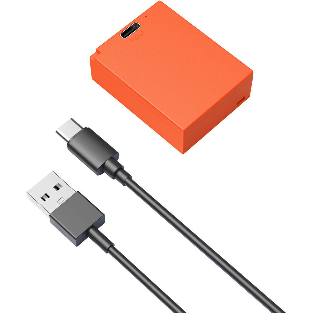 SmallRig NP-W126S USB-C rechargeable camera battery in orange, compact power source for compatible cameras.