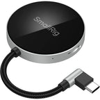 SmallRig SD3.0 memory card reader with USB-C and USB-A ports, black compact design for fast data transfer.