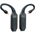iFi Audio Go Pod Air headphone amplifier and DAC with compact design and controls on the front, black finish and connected cables