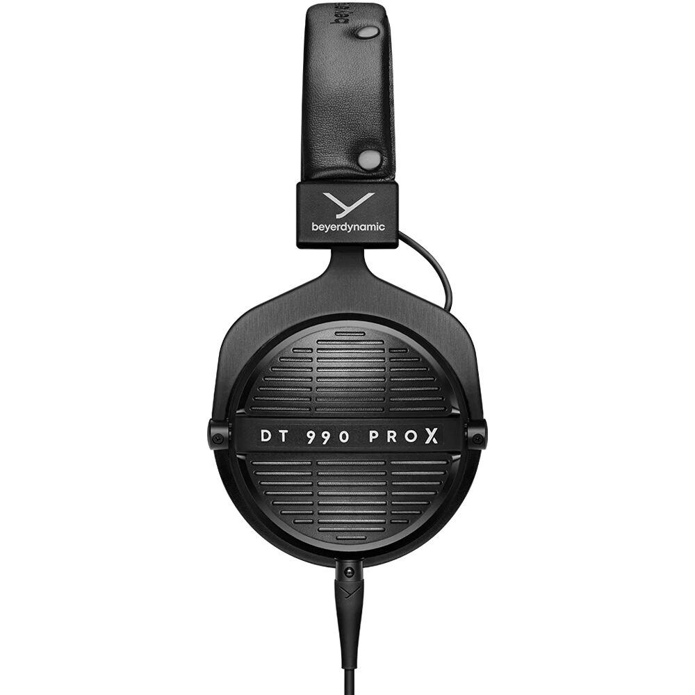 Beyerdynamic DT 990 Pro X studio headphones with open-back design and over-ear cushions, black and silver finish.