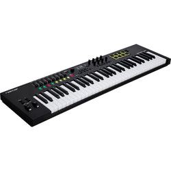 Nektar Impact LX61 MK3 MIDI keyboard with 61 keys, control knobs, and pads, designed for music production and performance.