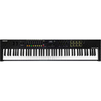 Nektar Impact LX88 MK3 MIDI keyboard with 88 keys, control knobs, and transport buttons for music production.