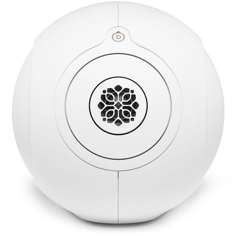 Devialet Phantom Ultimate wireless speaker with sleek design and black finish, showcasing its compact, modern look.