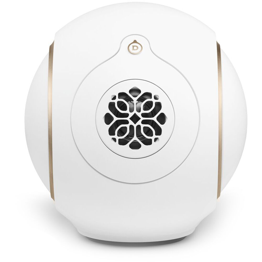 Devialet Phantom Ultimate wireless speaker with sleek design and advanced audio technology, 98 dB sound output.