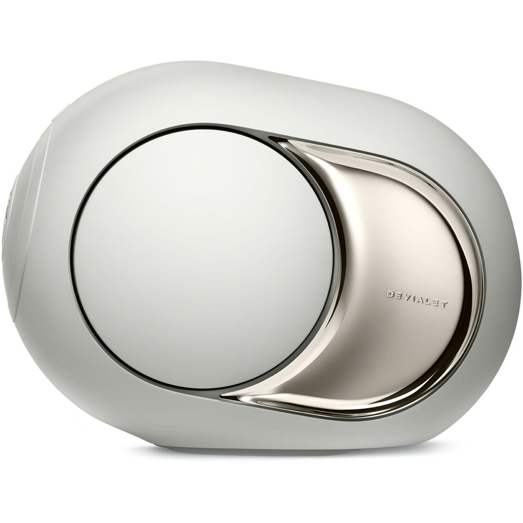 Devialet Phantom Ultimate wireless speaker with sleek design and premium finish, delivering 108 dB of powerful sound.