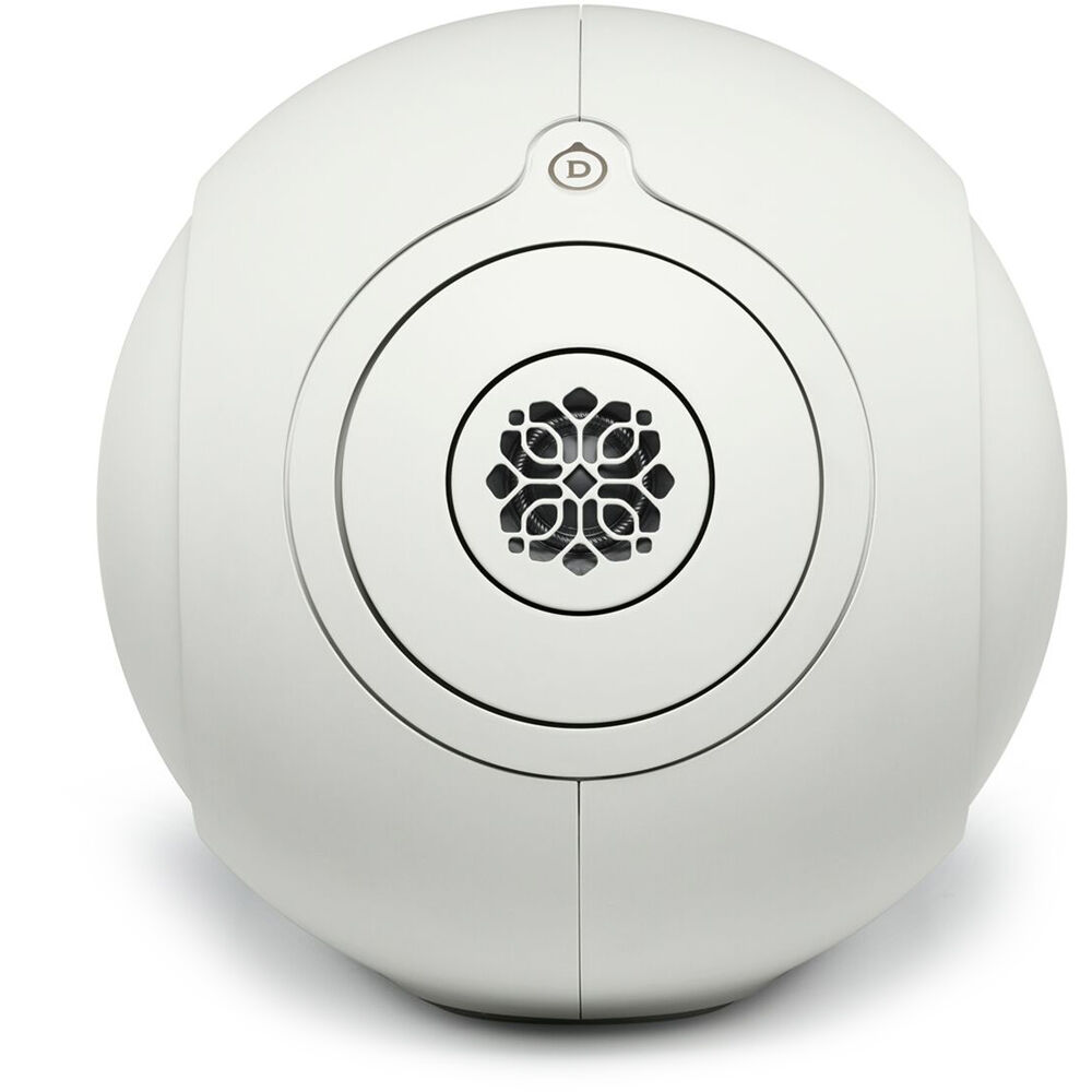 Devialet Phantom Ultimate wireless speaker with sleek design, showing the compact black speaker with control buttons on top.