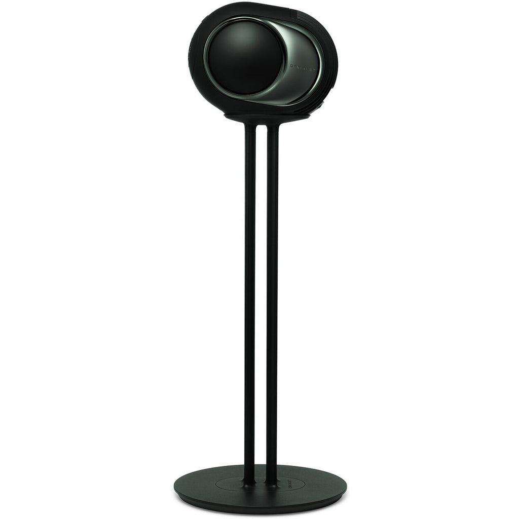 Devialet Tree Phantom Ultimate 98 dB speaker stands with sleek design and sturdy construction, supporting high-performance audio equipment.