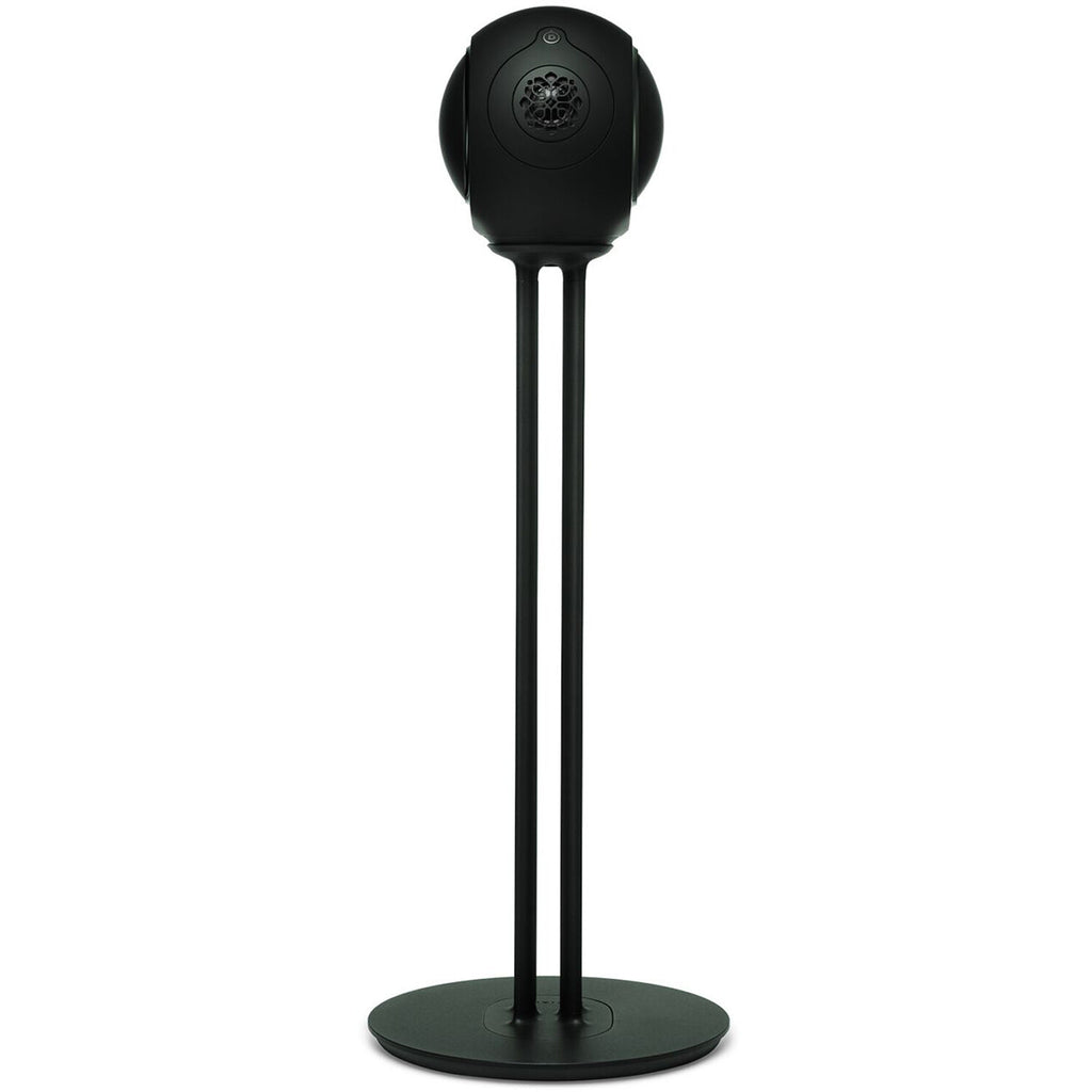 Devialet Tree Phantom Ultimate 98 dB speaker stands with sleek design, supporting high-end wireless speakers for optimal audio performance.