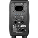 IK Multimedia iLoud Precision 5 MK2 active nearfield monitor showing black speaker with control panel and front grill.