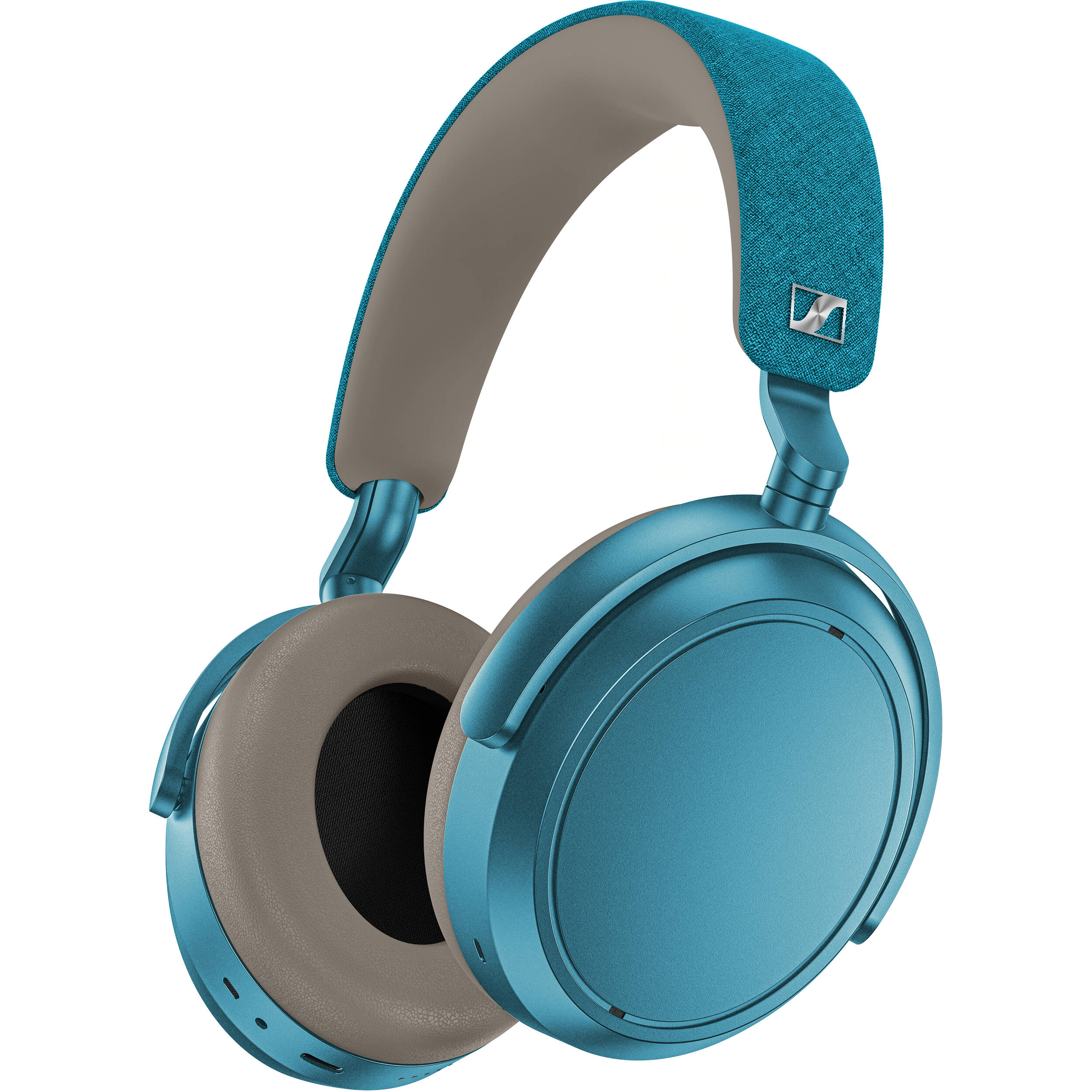 Sennheiser Momentum 4 Wireless headphones with over-ear design and padded ear cups, black color, on a plain background.
