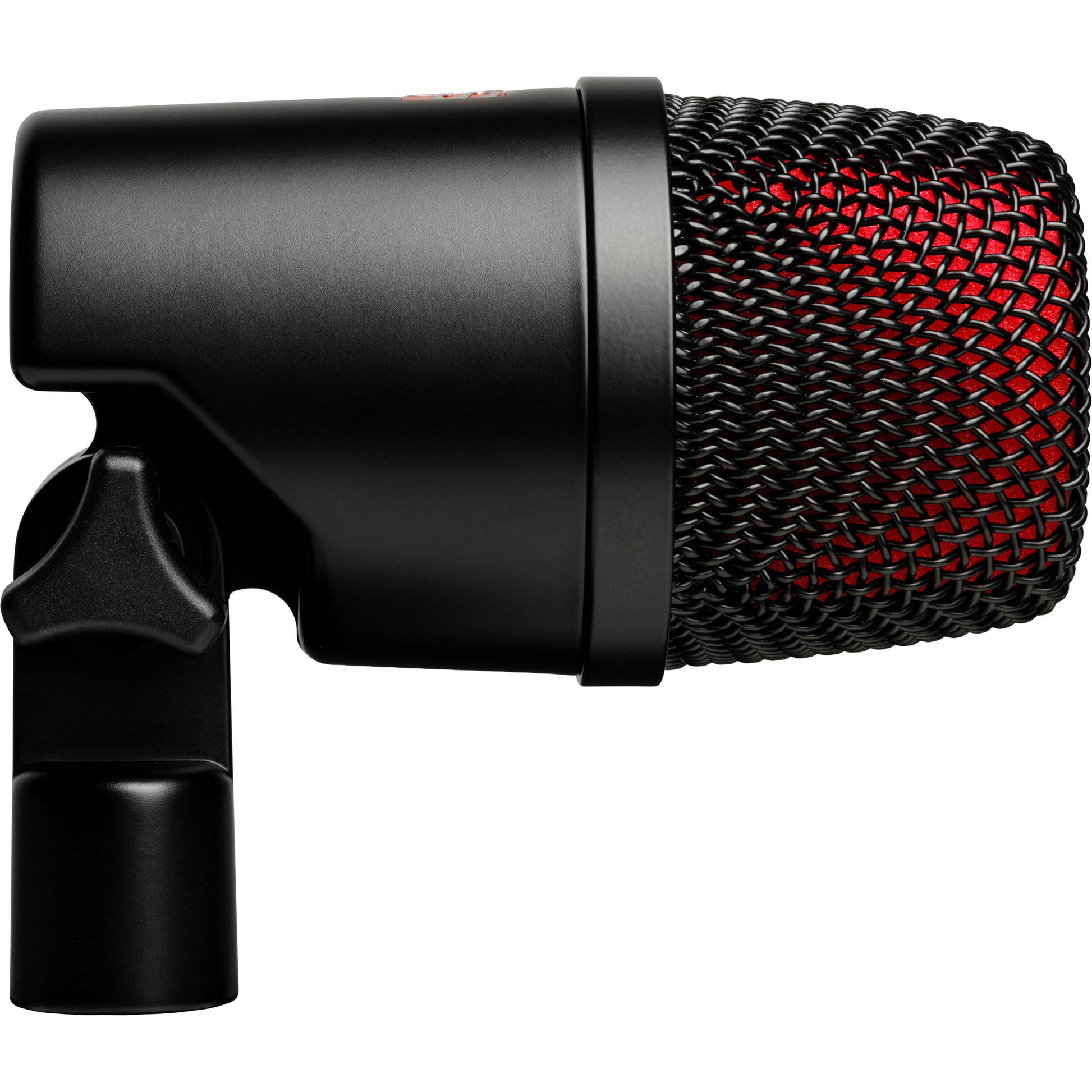 sE Electronics V KICK dynamic microphone on stand, showing its rugged build and professional design for kick drum and instrument recording.