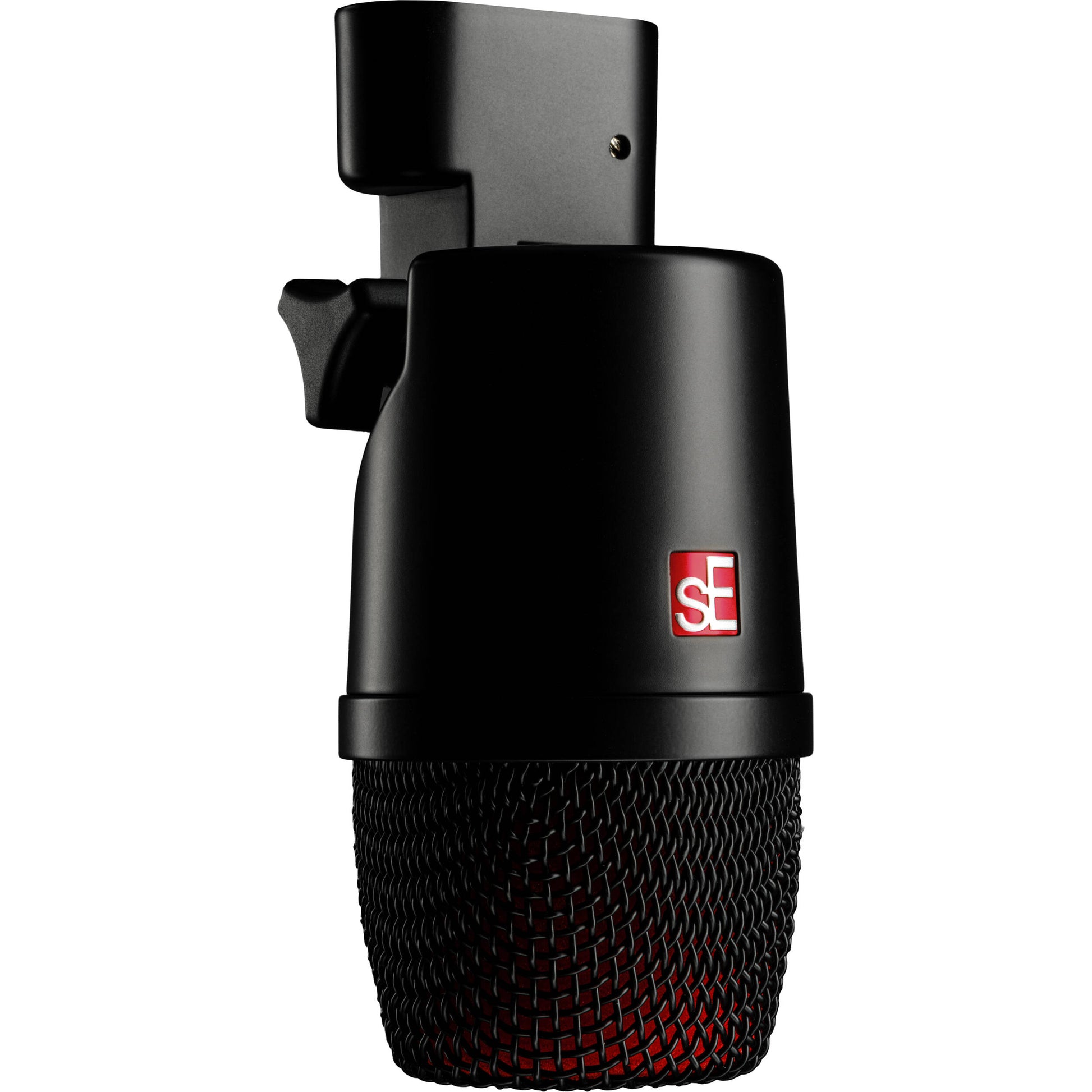 sE Electronics V KICK dynamic microphone, shown with its rugged design and microphone grille, ideal for kick drum and instrument recording.