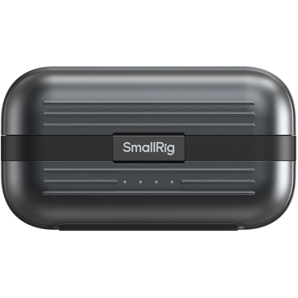 SmallRig S70 wireless microphone system with two transmitters, two receivers, and charging case for professional audio recording.