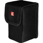 sE Electronics V7 MC2 dynamic microphone with black grille and body, positioned on a stand against a neutral background.