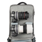 Think Tank Shape Shifter video equipment bag with adjustable compartments and padded interior for camera gear storage