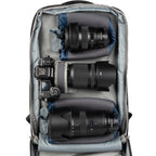 Think Tank Shape Shifter video equipment bag with padded compartments and adjustable straps for versatile gear storage.