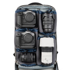 Think Tank Shape Shifter video equipment bag with adjustable compartments and durable black exterior for camera gear storage