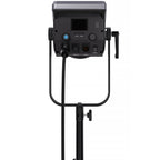 Nanlite FC-720C RGBW color LED spotlight showing adjustable RGB color options and bright LED panel for professional lighting.