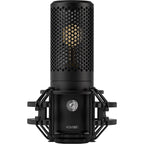 Shure KSM32C/SM studio condenser microphone with shock mount and accessories, designed for professional recording and studio use.