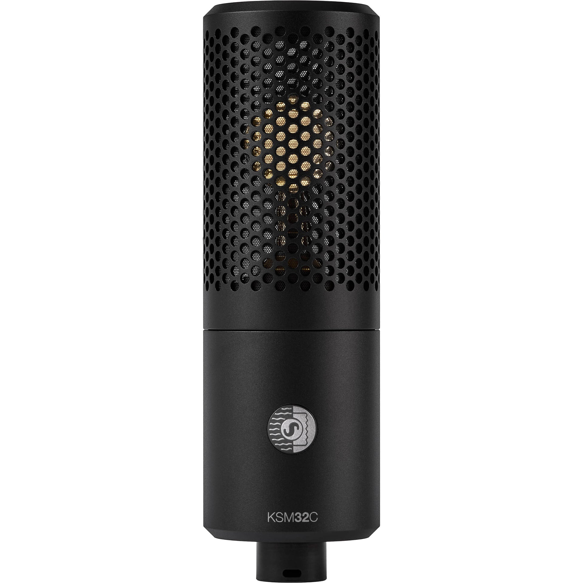 Shure KSM32C/SM condenser microphone from the Studio Kit, shown with detailed metal grille and connection port.