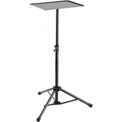 K&M 12151 Laptop Stand with adjustable height and sturdy metal construction for ergonomic workspace setup.