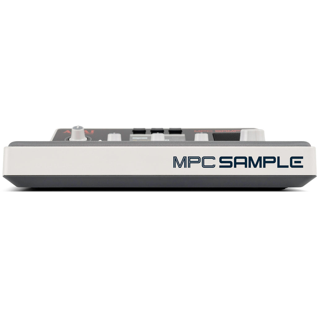 Akai Professional MPC sample drum machine and sampler with colorful pads and control knobs for music production.