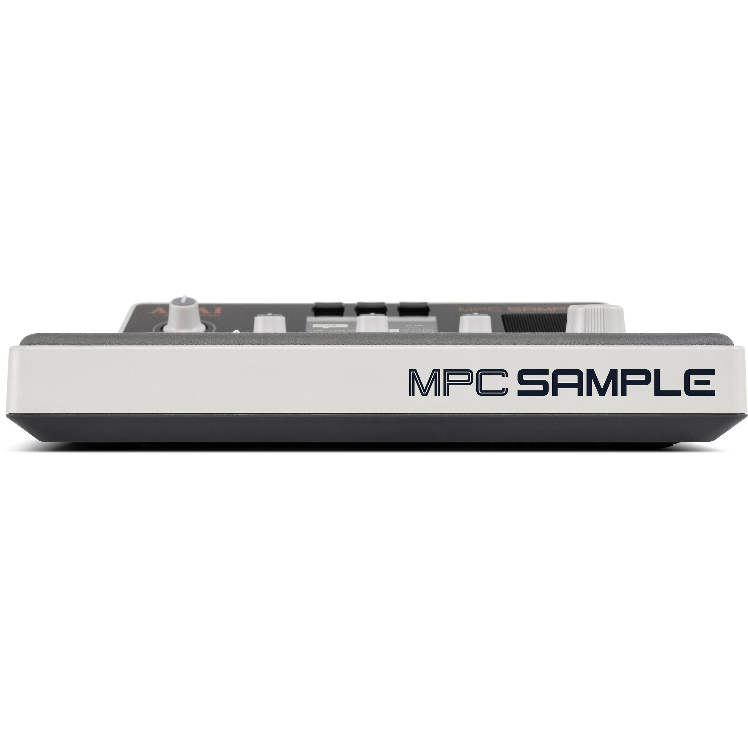 Akai Professional MPC sample drum machine and sampler with colorful pads and control knobs for music production.