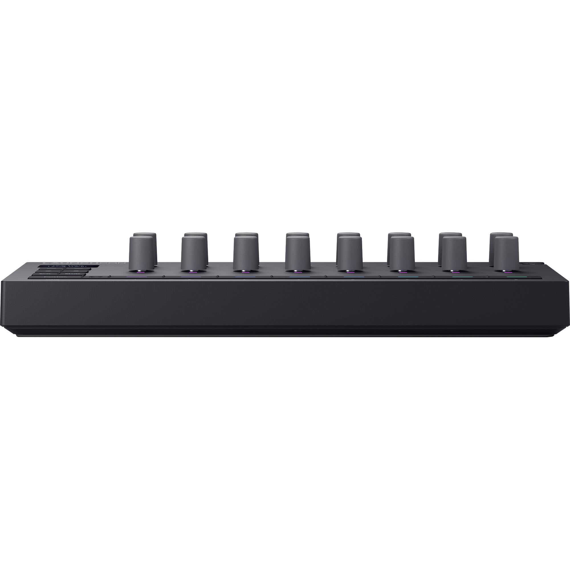 Novation Launch Control 3 MIDI controller with various knobs and buttons for music production and live performance.