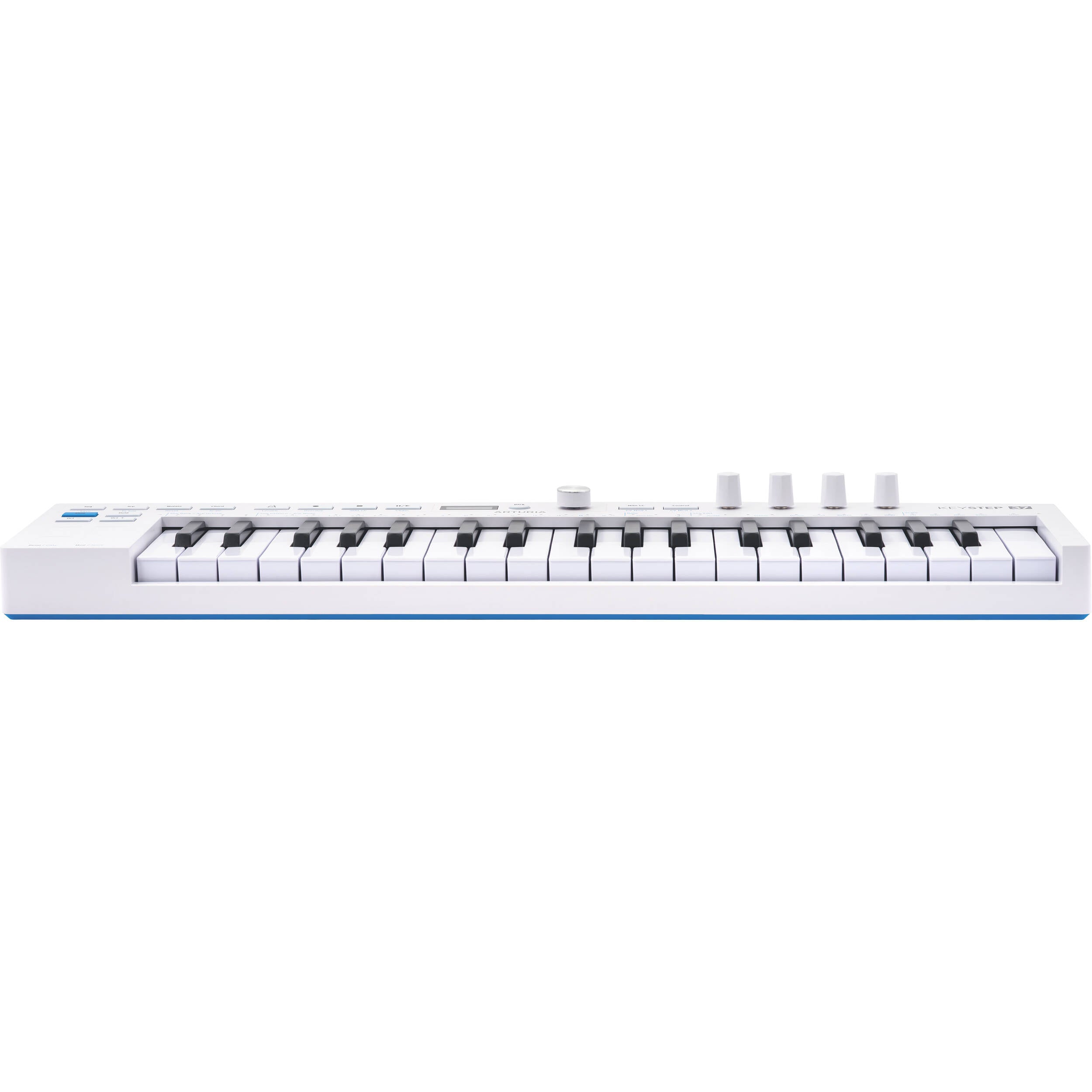 Arturia KeyStep 37 MK2 MIDI controller and sequencer with black and silver design, featuring keyboard and control knobs.