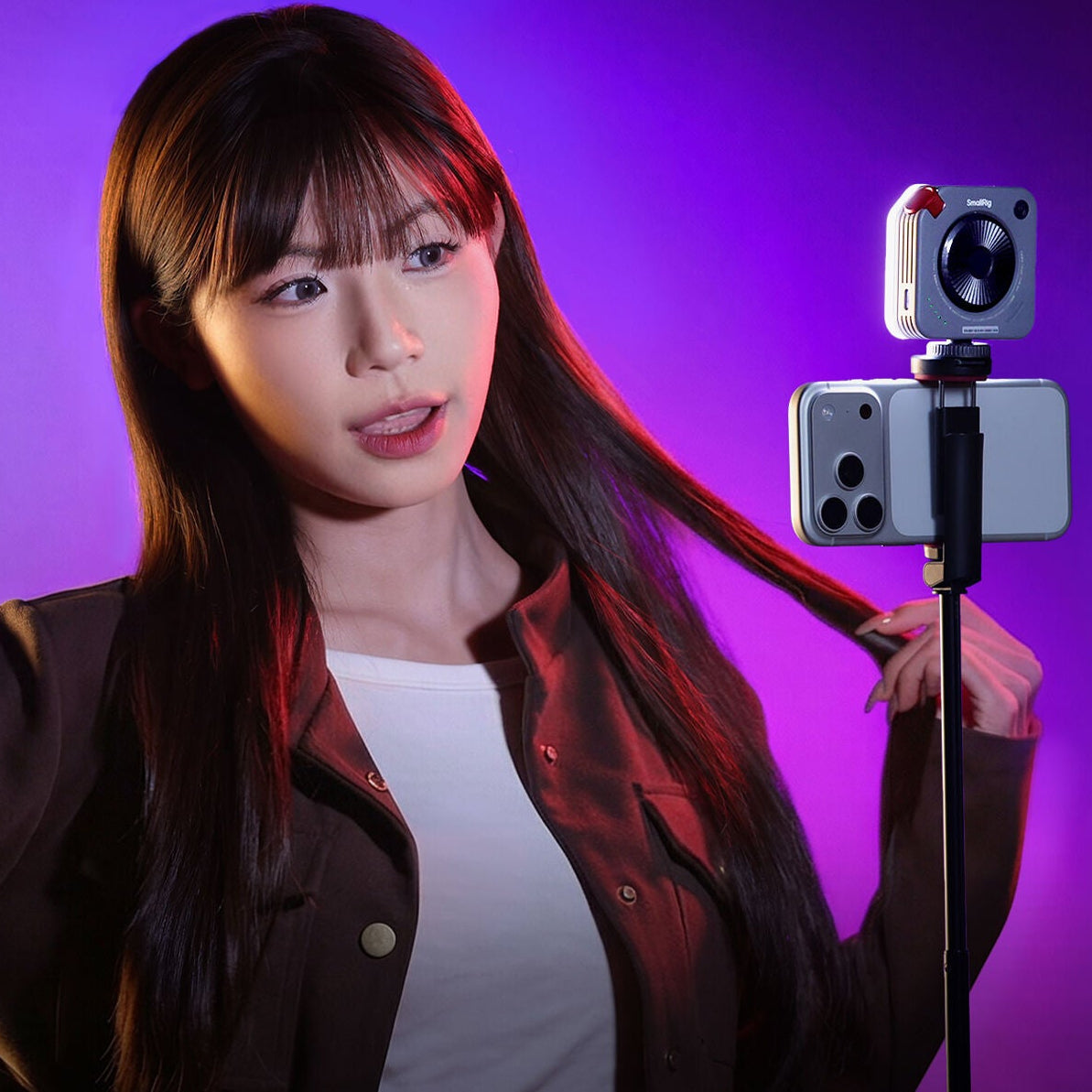 SmallRig Neo Mini LED Video Light P96, bi-color LED light for video and photography, compact and adjustable lighting.