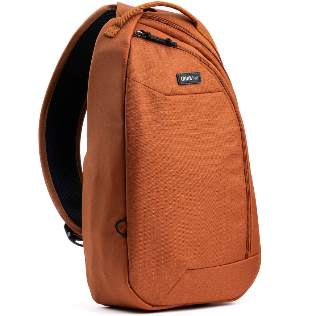 Think Tank TurnStyle video equipment bag with adjustable strap, compact design, and multiple compartments for camera gear.