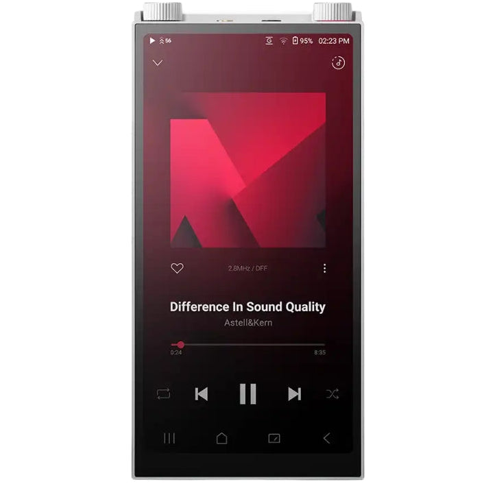 Astell&Kern PD20 portable music player with sleek black design and digital display screen on a white background.