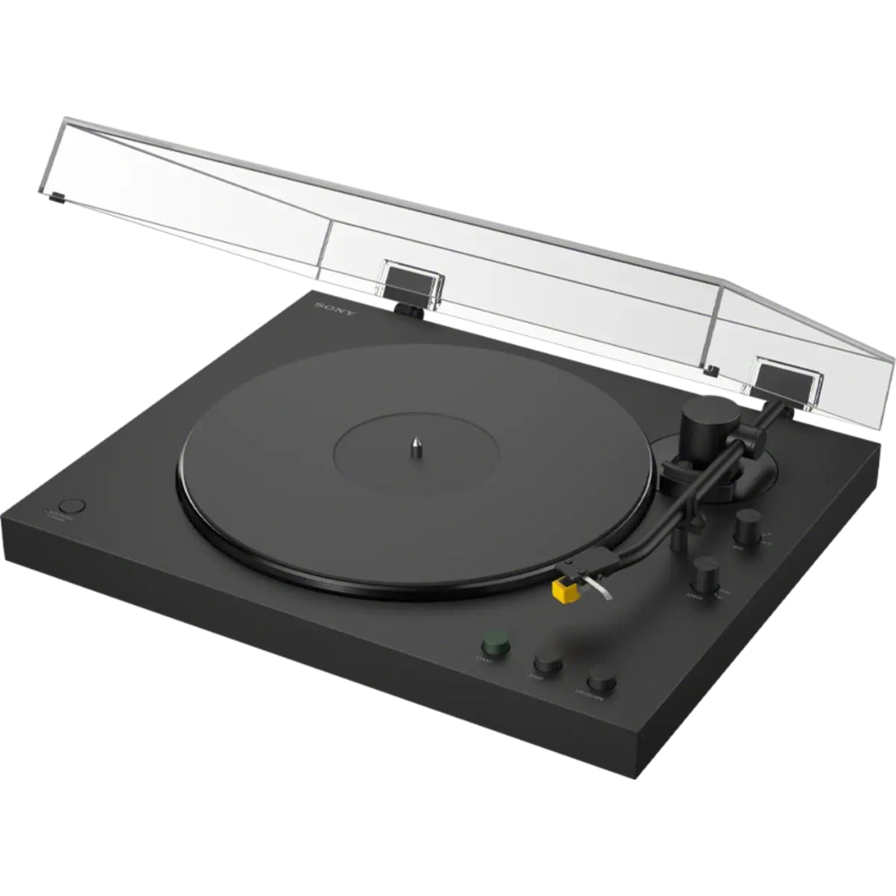 Sony PS-LX5BT turntable with Bluetooth, featuring a sleek design and tonearm, ideal for vinyl record playback.