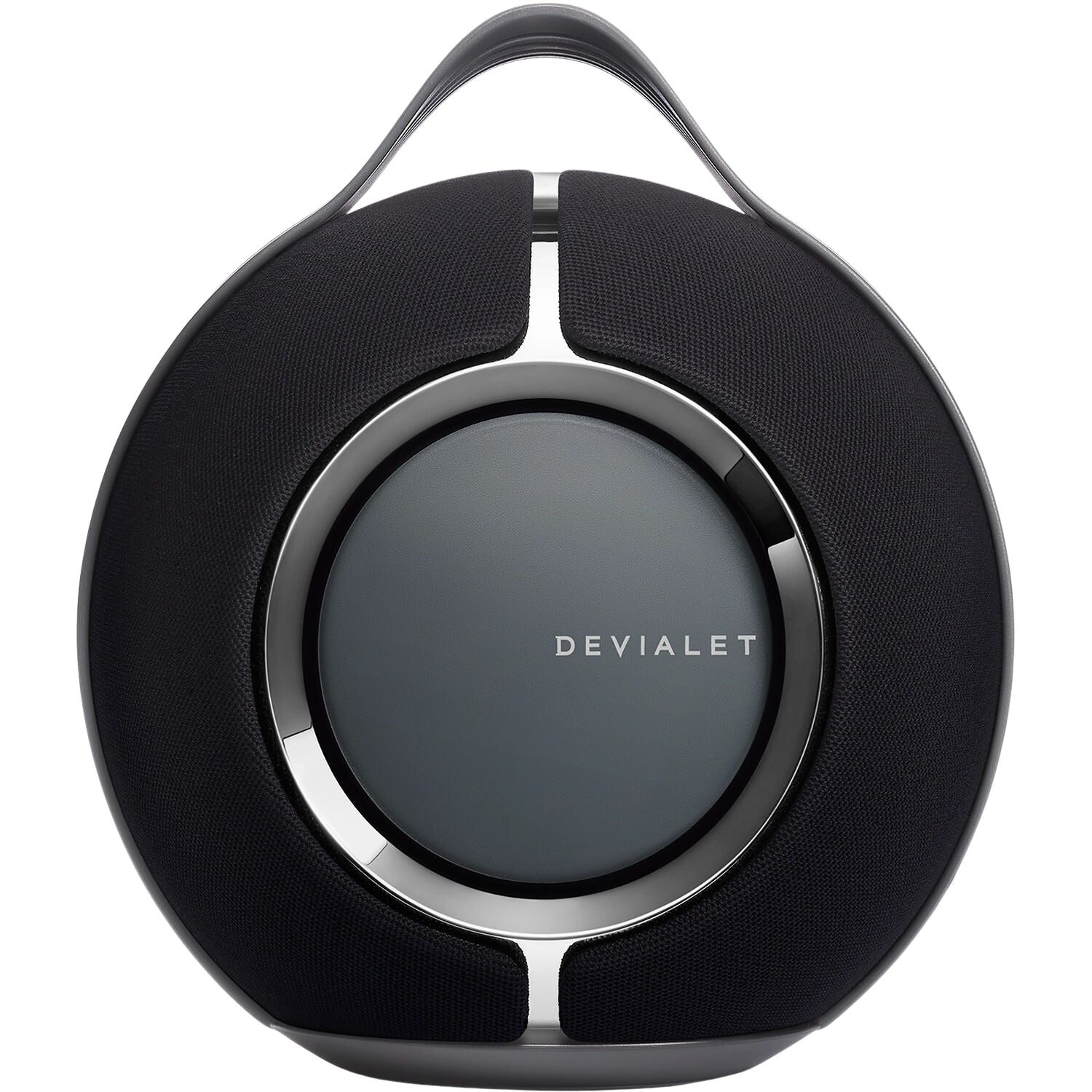 Devialet Mania portable speaker with sleek design and control buttons, showcasing its modern, compact appearance for quality sound.