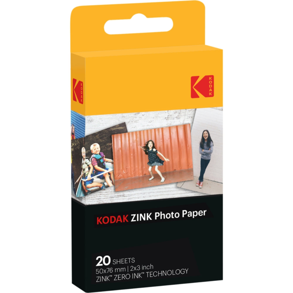 Kodak Zink Paper 2x3 inch photo paper, 20 sheets, for instant printing and creative photo projects.