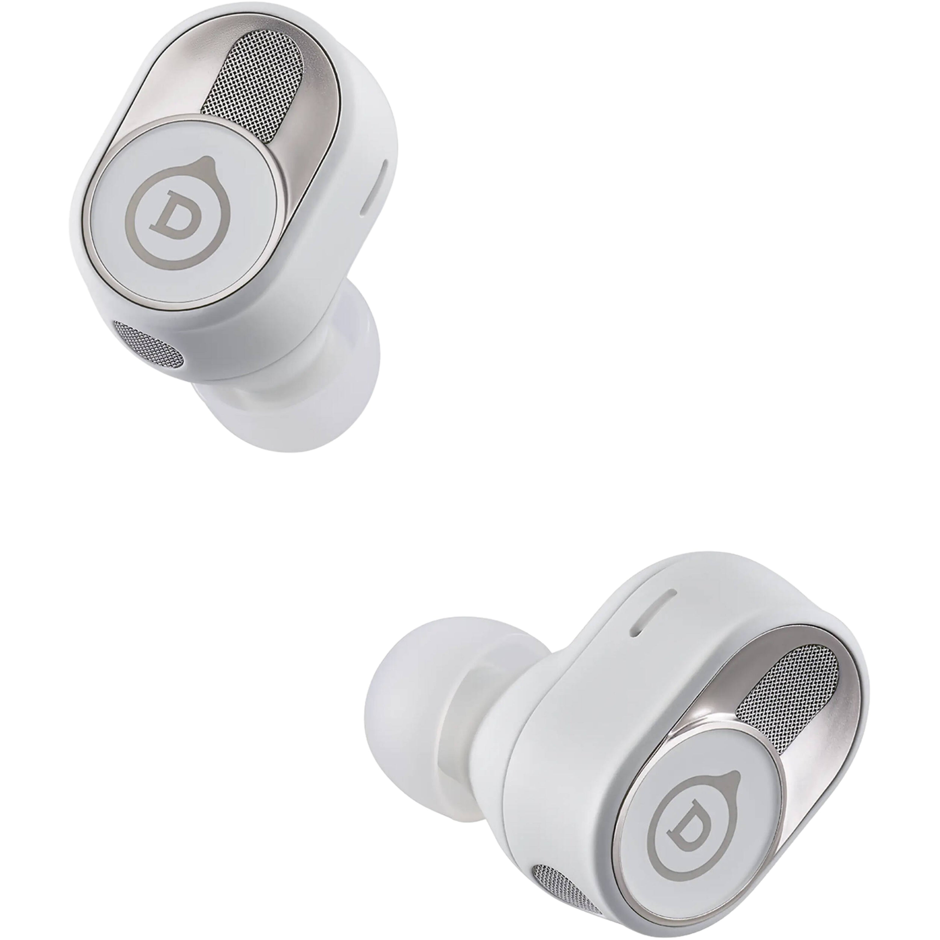 Devialet Gemini II wireless in-ear headphones with sleek design and dual earbuds, showcasing high-quality audio and modern style.