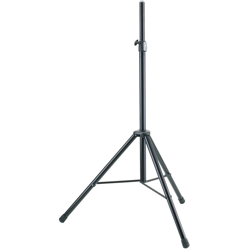 K&M 21435 PA speaker stands set of two with adjustable height and sturdy metal construction for professional audio setups