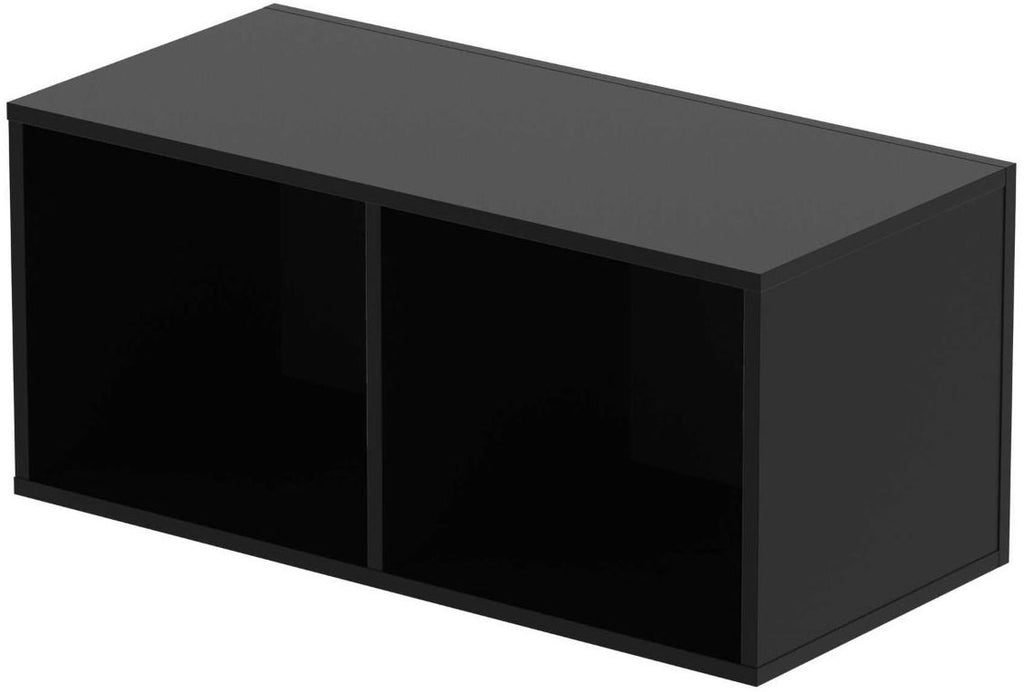 Glorious Record Box 230 DJ table with sleek black surface and sturdy legs, designed for vinyl record storage and DJ setup.