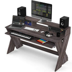 Glorious Sound Desk Pro studio furniture with a sleek black finish, featuring a spacious work surface and cable management system.