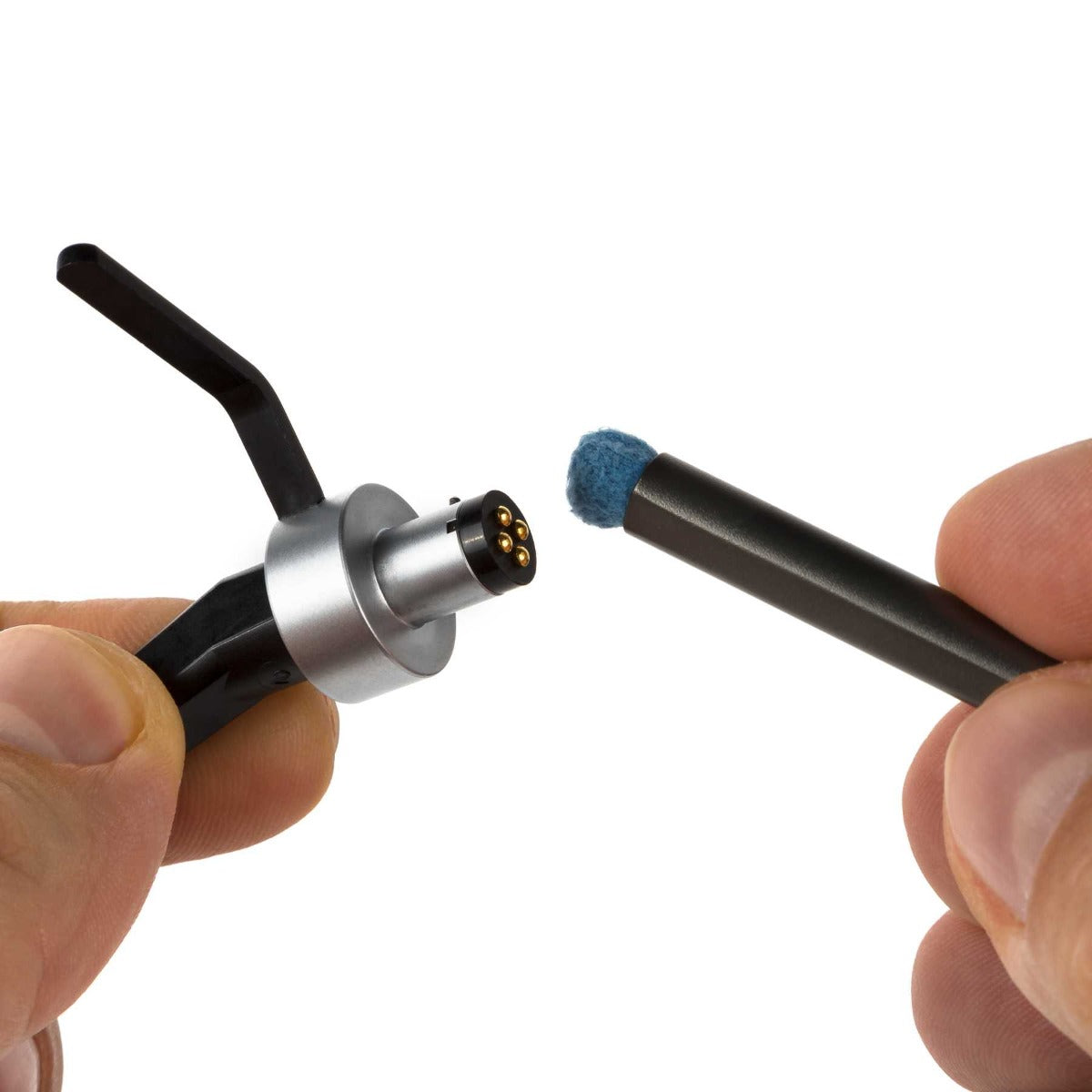 Reloop cartridge contact cleaning set with brushes and tools for maintaining turntable tonearms and cartridges.