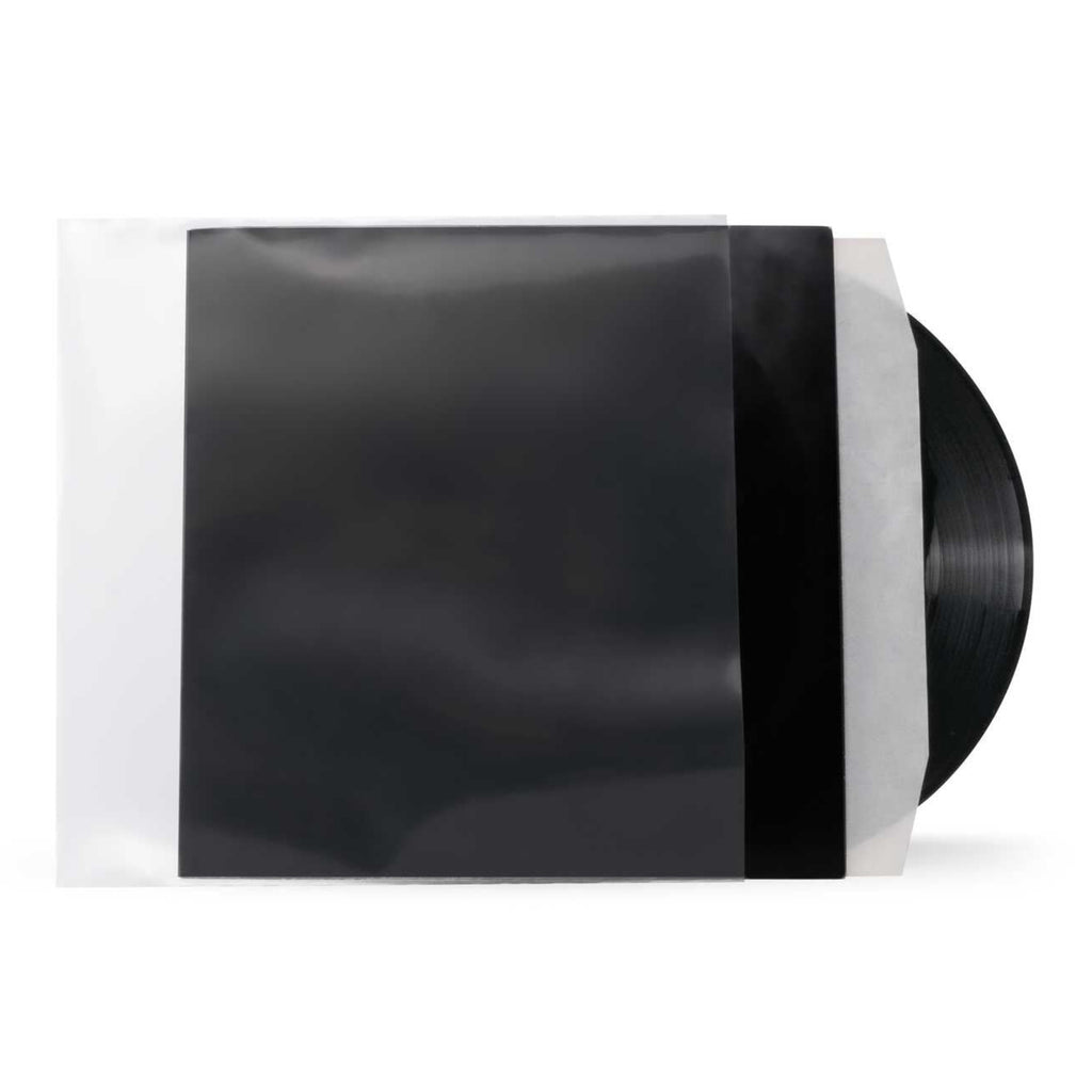 Reloop Premium 12-inch vinyl record sleeves, set of 100, protective and durable outer covers for LPs.