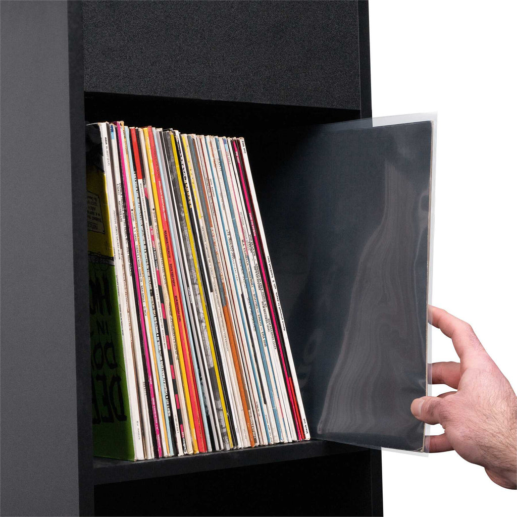 Reloop premium 12-inch vinyl LP outer sleeves, set of 100, clear protective record sleeves for vinyl storage and protection.
