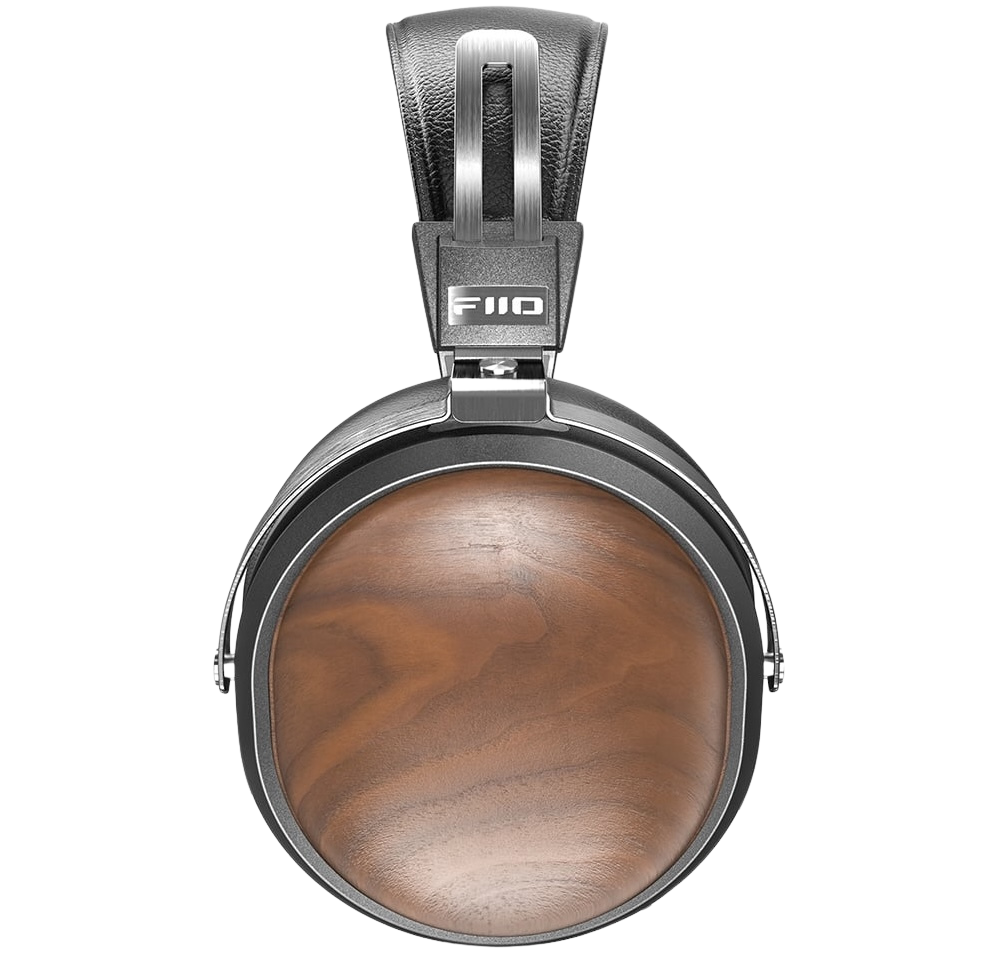 FiiO FT1 wired headphones with black ear cushions and inline remote, designed for high-quality audio listening.