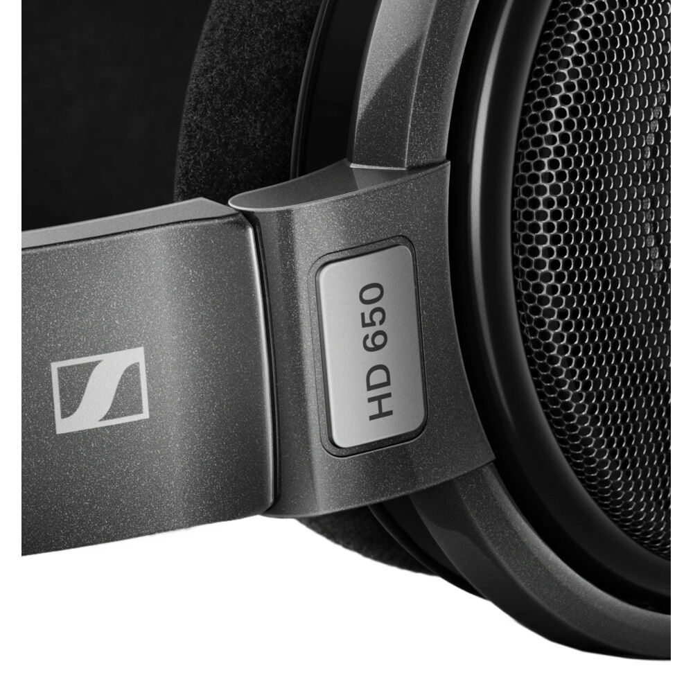 Sennheiser HD 650 studio headphones with open-back design and over-ear cushions for high-quality audio listening.