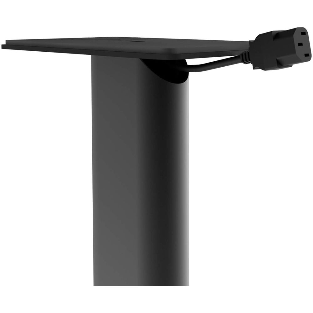 Kanto Audio SP32 32-inch speaker stands supporting speakers in a home audio setup.