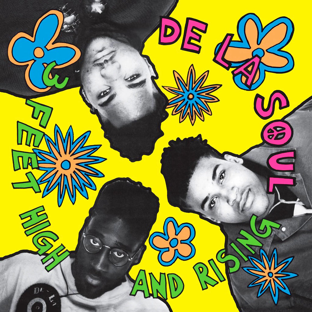 De La Soul 3 Feet High And Rising black vinyl 2LP record, hip-hop album with colorful cover art, Chrysalis Records edition
