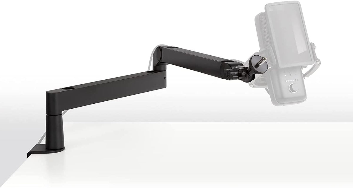 Elgato Wave Mic Arm Low Profile for broadcast microphones, adjustable metal arm with sleek design and secure mount.