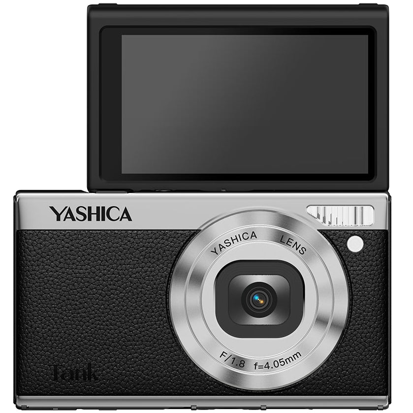 Yashica Tank instant and compact camera with retro design and black body, suitable for casual photography.